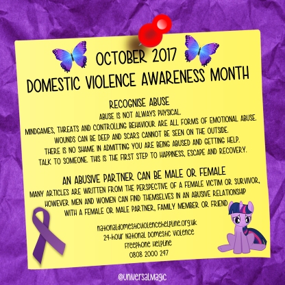 Domestic Violence Awareness Month (October)